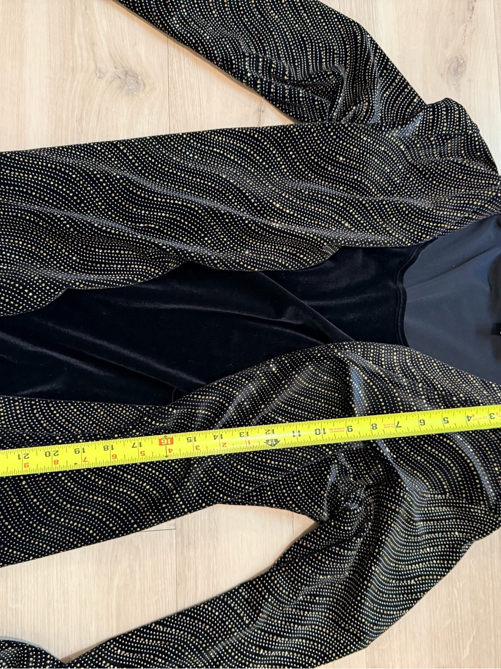 Notations Black Velvet Glitter Burnout Open Front Cardigan Twinset Large - Picture 7 of 8